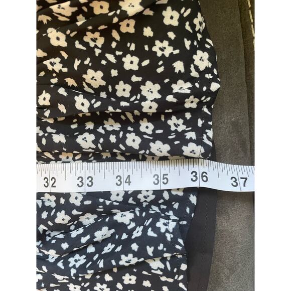 Sam Edelman Graphic Botanic Tie Neck Printed Dress Black/ White Size Medium - Picture 8 of 8